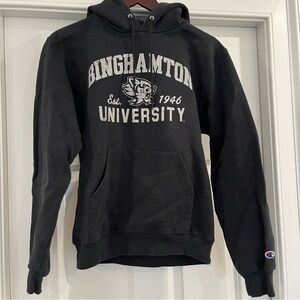 Vintage Champion Black Binghamton University Hoodie